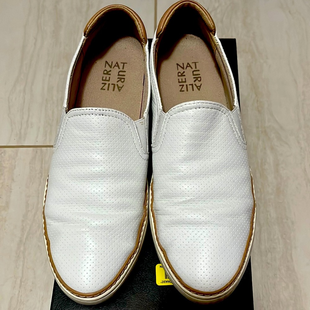 Naturalized leather slip on shoe/sneaker